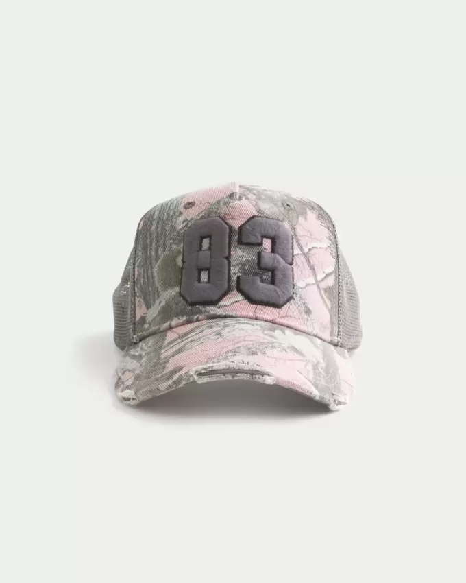 Rosa Camo numrerar grafisk lastbilsförarehatt Rosa Camo numrerar grafisk lastbilsförarehatt