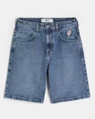 Rose Graphic Baggy jeansshorts