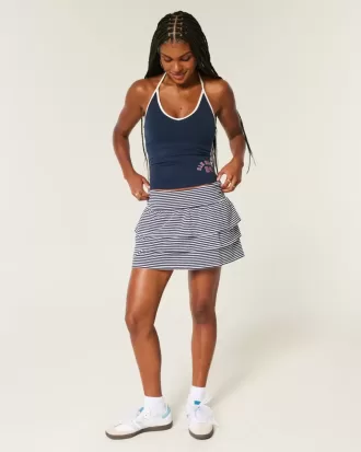 Ruffle Knit Mini Skort