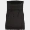 Satin axelbandslös rosett Bodycon Klänning Satin axelbandslös rosett Bodycon Klänning