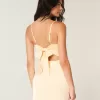 Satin Back Bow Bodycon Klänning Satin Back Bow Bodycon Klänning