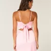 Satin Back Bow Bodycon Klänning Satin Back Bow Bodycon Klänning