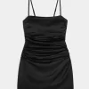 Satin Back Bow Bodycon Klänning Satin Back Bow Bodycon Klänning
