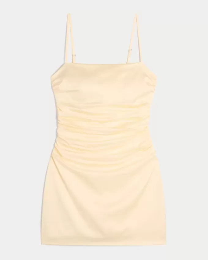Satin Back Bow Bodycon Klänning Satin Back Bow Bodycon Klänning