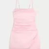 Satin Back Bow Bodycon Klänning Satin Back Bow Bodycon Klänning