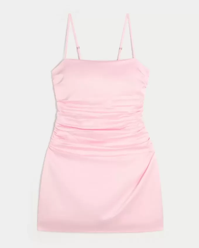 Satin Back Bow Bodycon Klänning Satin Back Bow Bodycon Klänning