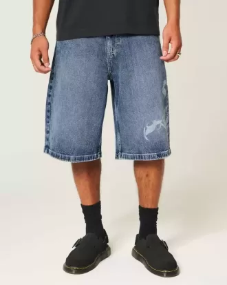 Scorpion Graphic Super Baggy jeansshorts