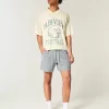 Seersucker Pull-On Shorts på mitten av låret