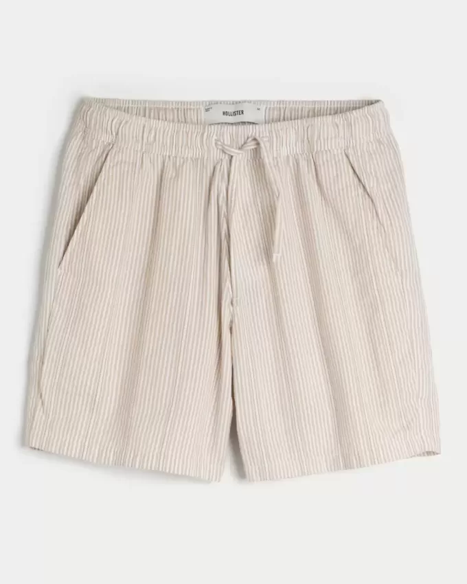 Seersucker-shorts ovanför knäet