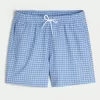 Seersucker volley badshorts på mitten av låret Seersucker volley badshorts på mitten av låret