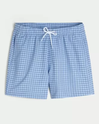 Seersucker volley badshorts på mitten av låret
