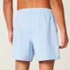 Seersucker volley badshorts på mitten av låret Seersucker volley badshorts på mitten av låret