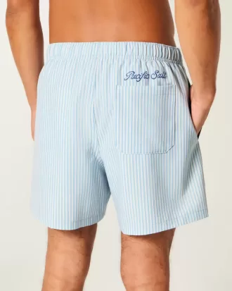 Seersucker volley badshorts på mitten av låret