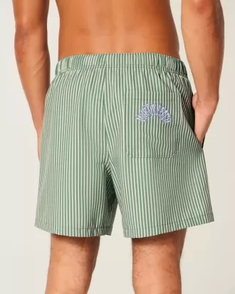 Seersucker volley badshorts på mitten av låret