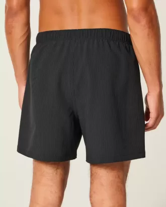 Seersucker volley badshorts på mitten av låret