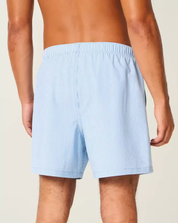 Seersucker volley badshorts på mitten av låret Seersucker volley badshorts på mitten av låret