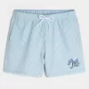 Seersucker volley badshorts på mitten av låret Seersucker volley badshorts på mitten av låret