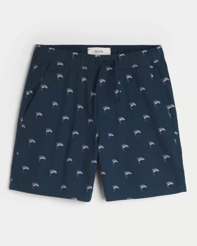 Shorts med linneblandning ovanför knäet