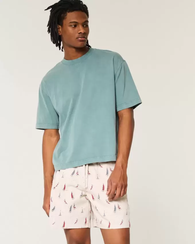 Shorts med linneblandning ovanför knäet