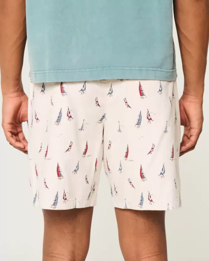 Shorts med linneblandning ovanför knäet