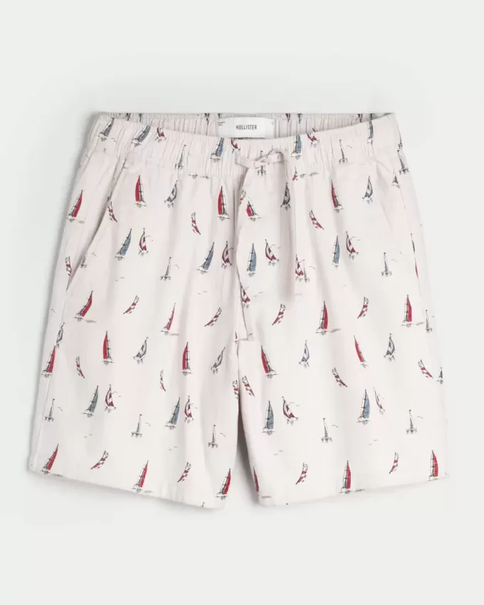 Shorts med linneblandning ovanför knäet