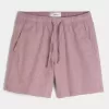Shorts med linneblandning över knäet