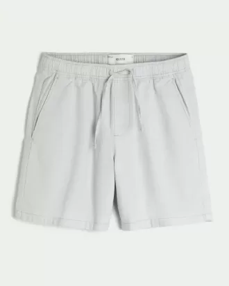 Shorts med linneblandning över knäet