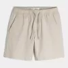 Shorts med linneblandning över knäet
