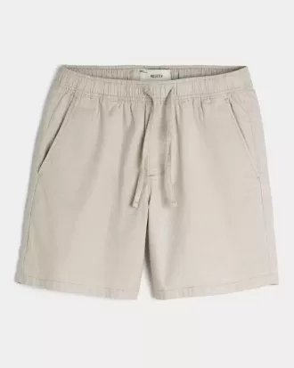 Shorts med linneblandning över knäet