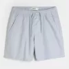 Shorts med linneblandning över knäet