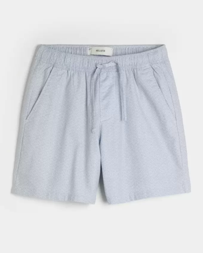 Shorts med linneblandning över knäet
