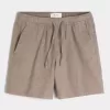 Shorts med linneblandning över knäet