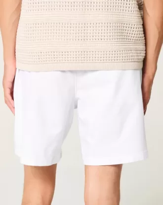Shorts med linneblandning över knäet