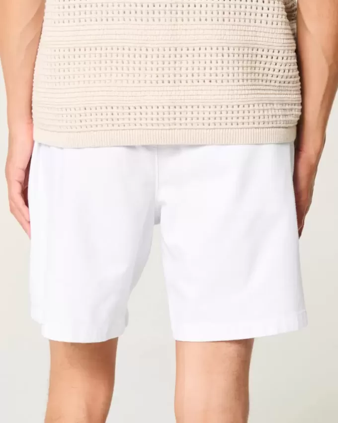 Shorts med linneblandning över knäet Shorts med linneblandning över knäet