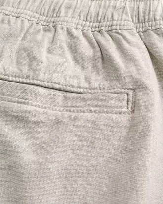 Shorts med linneblandning över knäet