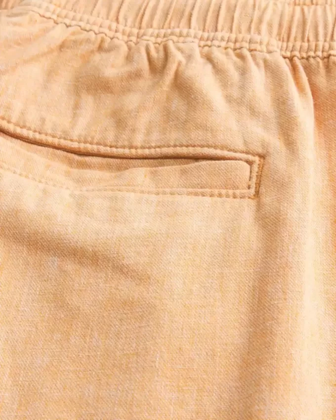 Shorts med linneblandning över knäet