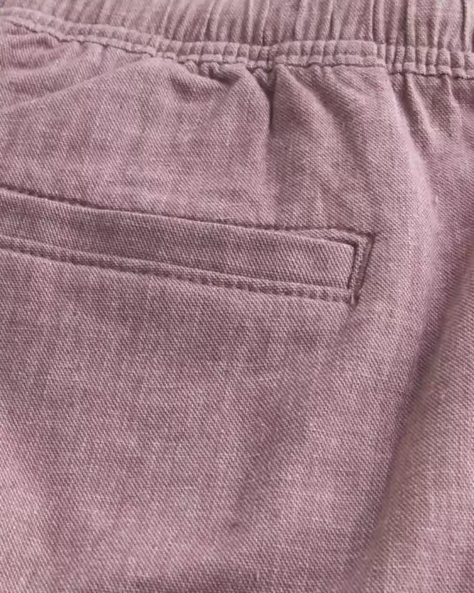 Shorts med linneblandning över knäet
