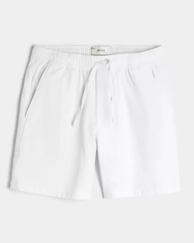 Shorts med linneblandning över knäet Shorts med linneblandning över knäet