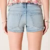 Shorts-shorts i denim med dubb i medeltvätt med låg höjd