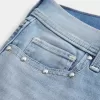 Shorts-shorts i denim med dubb i medeltvätt med låg höjd