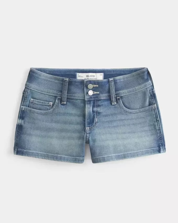 Shorts-shorts med låg höjd medeltvätt
