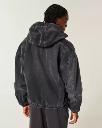 Skaterjacka med dragkedja i jeans
