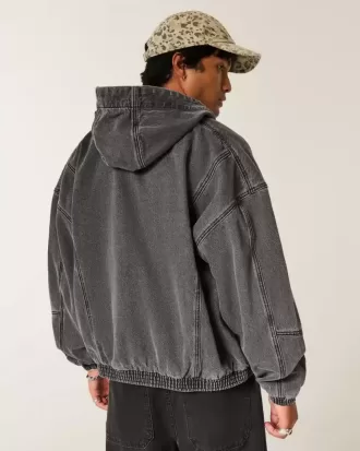 Skaterjacka med dragkedja i jeans