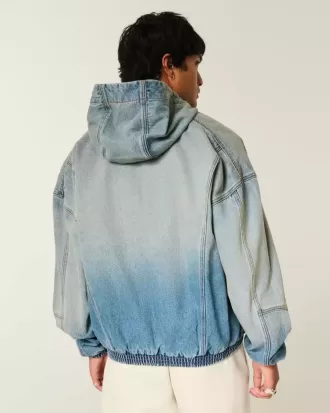 Skaterjacka med dragkedja i jeans