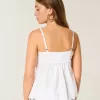 Skimrande broderad Babydoll-topp Skimrande broderad Babydoll-topp