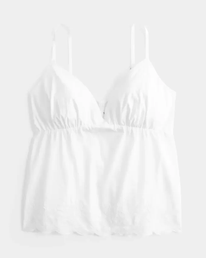 Skimrande broderad Babydoll-topp Skimrande broderad Babydoll-topp