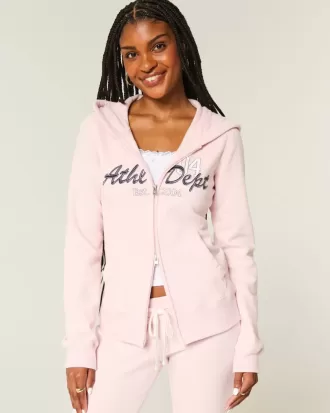 Slim Athletic Dept Grafisk Zip-Up Hoodie