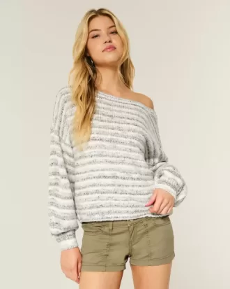Slouchy Off-the-Soulder tröja