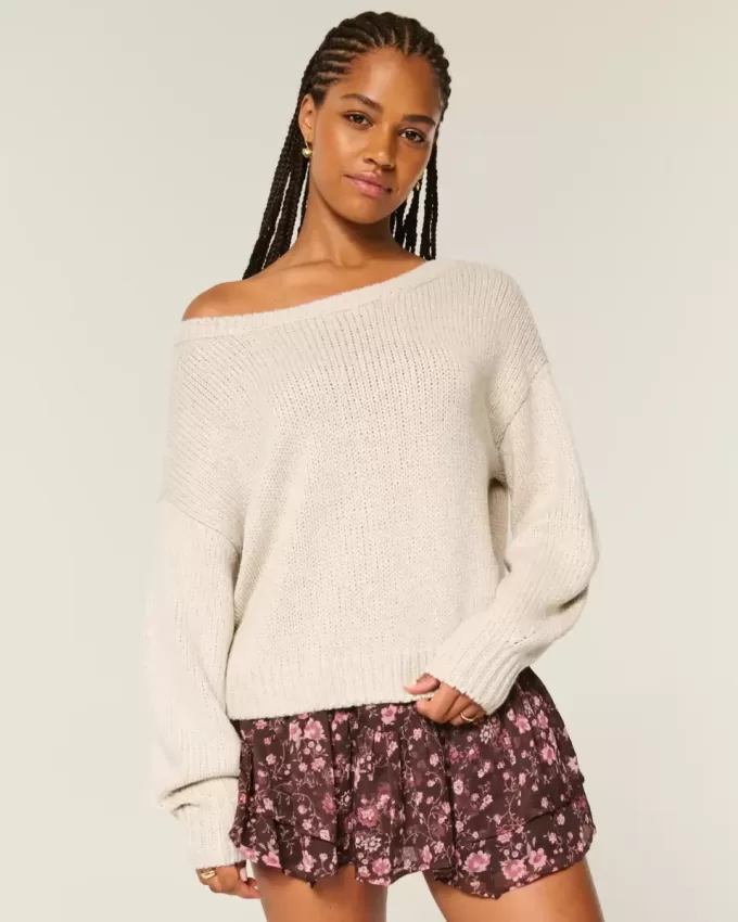Slouchy Off-the-Soulder tröja Slouchy Off-the-Soulder tröja