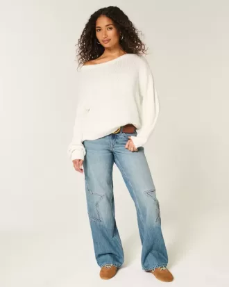 Slouchy Off-the-Soulder tröja